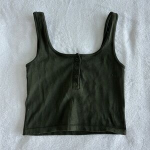 Anthropologie Seamless Green Tank Top